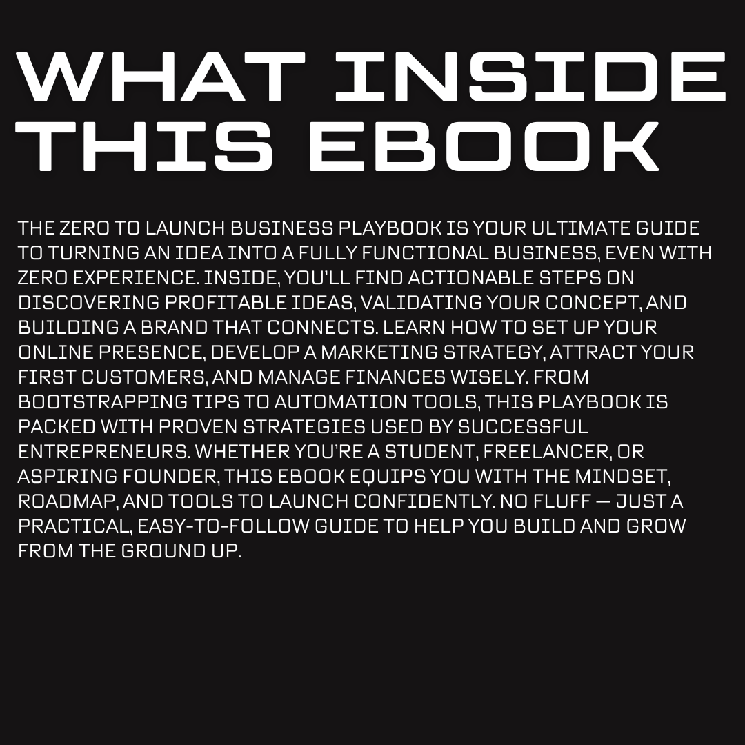 Zero to Launch: Business Playbook For Entrepreneur